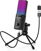 FDUCE Gaming USB Microphone for PC, RGB Condenser Computer Mic by FDUCE