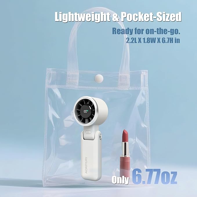 Foldable Handheld Fan | 5-Speed Turbo Blast | 16-Hour Runtime | Type-C Fast - Image 6