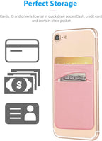 2 Pack Stick On Wallet Sleeve Cell Phone Dual Pocket Card Holder Double Pocket - Image 3