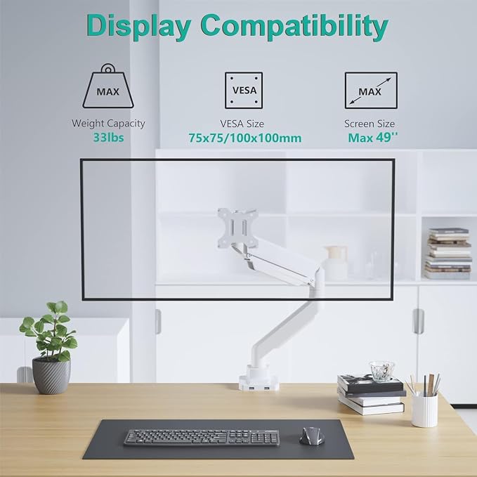 WALI Ultrawide Monitor Arm for 13 to 49 Inch Heavy Duty Curved Screens - Image 3