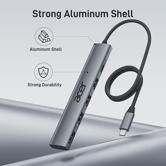 Acer USB C Hub 5 in 1 with 4K HDMI, 100W Power Delivery, 3 USB A Data Ports - Image 6