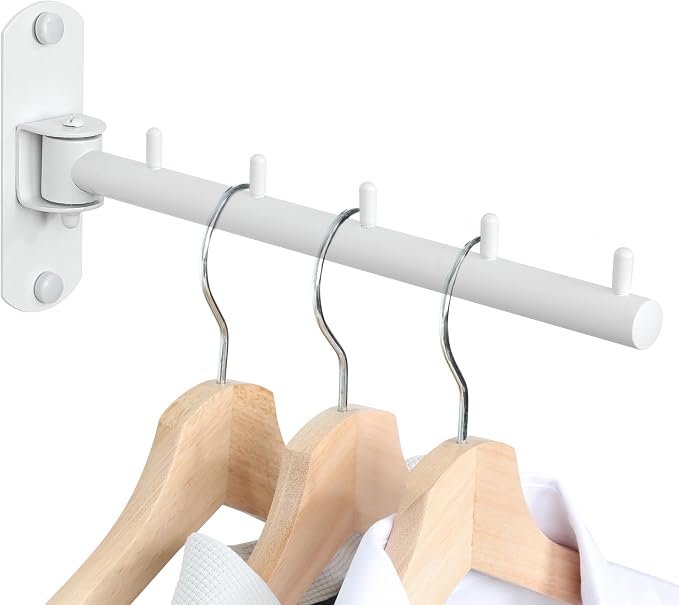 Swing Clothes Hanger Rack, Garment Racks Wall Mounted Clothes Bar-Hanger Holder by Mooche
