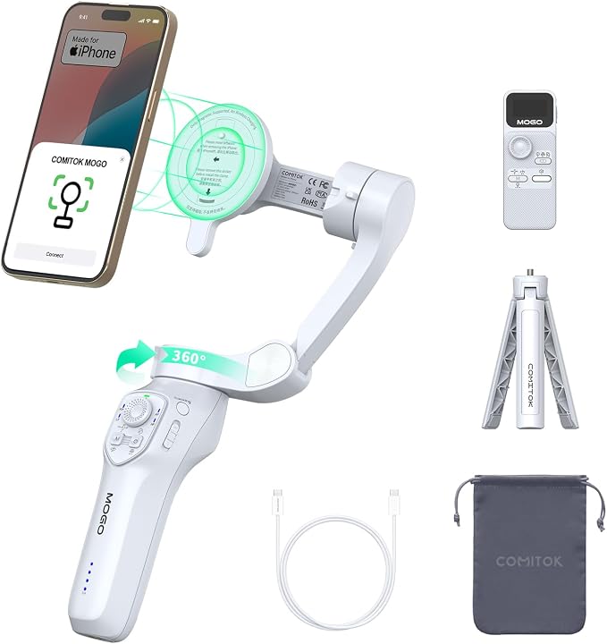 Only for iPhone, MOGO Gimbal Stabilizer for iPhone Stabilizer for Video by COMITOK