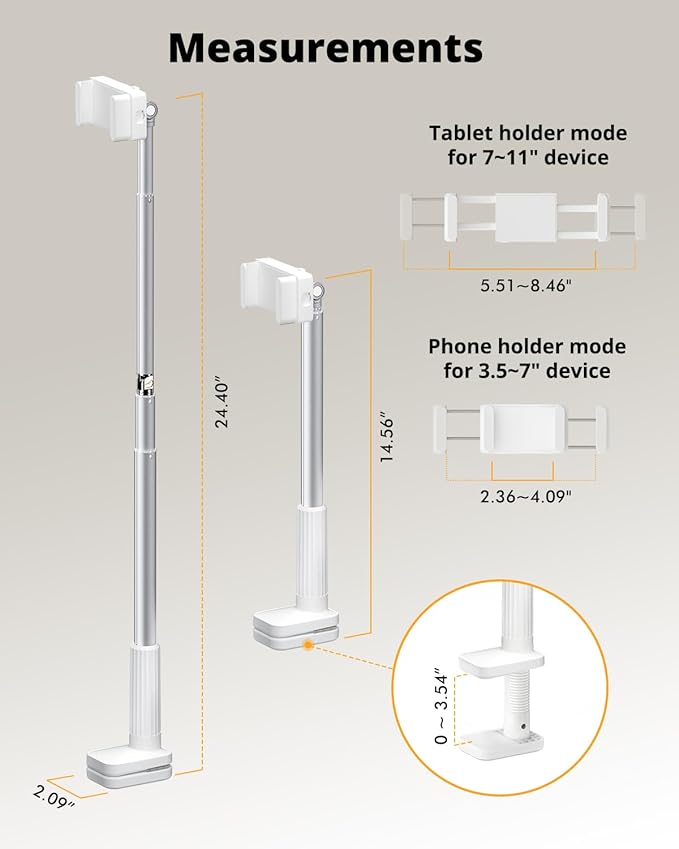 Phone Holder for Bed, 360° Rotation Cell Phone Stand, Flexible Long Arm - Image 4