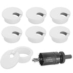1-3/8" White Desk Grommet with Bi-Metal Hole Saw, JTemgle Plastic Cable Hole by JTemgle