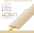 ZhiYo 4ft Cord Hider Floor for 1 Small Wire, Soft PVC Cord Covers for Wires on - Image 2