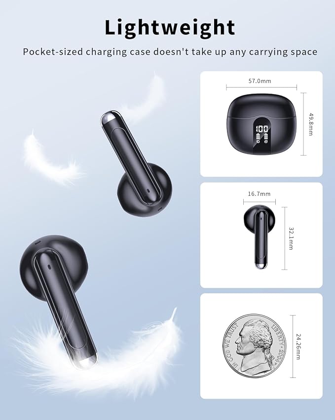 Wireless Earbuds, 2026 Bluetooth 5.4 Headphones Bass Stereo Ear Buds - Image 6