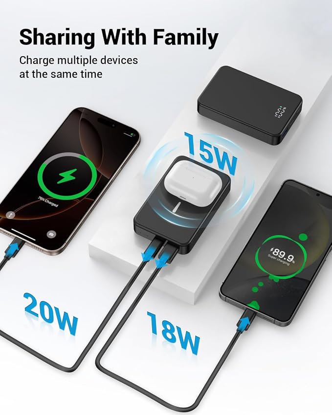 Magnetic Power Bank 26800mAh for Magsafe Portable Charger, Aluminum alloy - Image 5