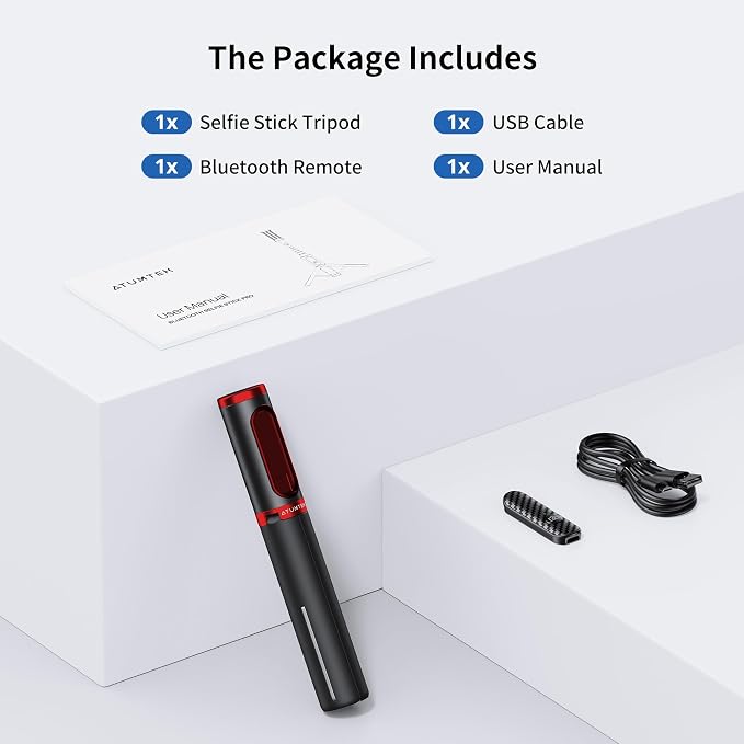 ATUMTEK Selfie Stick Tripod, Extendable 3 in 1 Aluminum Bluetooth Selfie Stick - Image 8