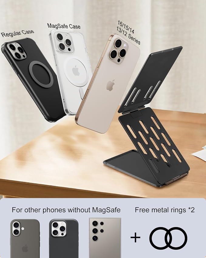 magsafe Phone Stand Tri-Fold Phone Credit Card Holder – Premium Aluminum Alloy - Image 7