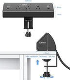 Jgstkcity Desk Clamp Power Strip, 40W Total Fast Charging Station, 2 PD 20W USB - Image 6