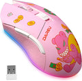 DAREU Pink Wireless Wired Gaming Mouse, Dual-Mode Rechargeable 7 Programmable by DAREUGAMINGDIRECT