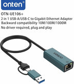 USB-A and USB-C to Ethernet Adapter, Driver Free RJ45 to USB C or USB A - Image 2
