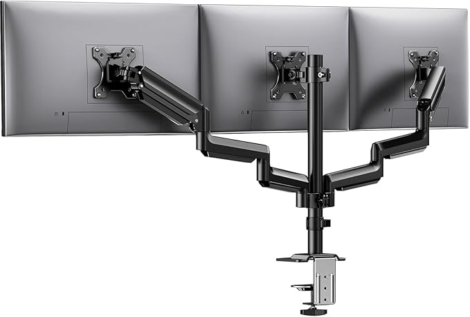 HUANUO Triple Monitor Mount for 13-27 inch Computer Screens, Gaming 3 Monitor by HUANUO