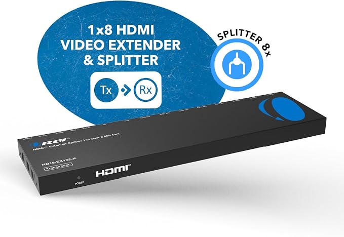OREI HDMI Extender Splitter 1 in 8 Out Over CAT6/7 Cable 4K@30Hz - Image 10