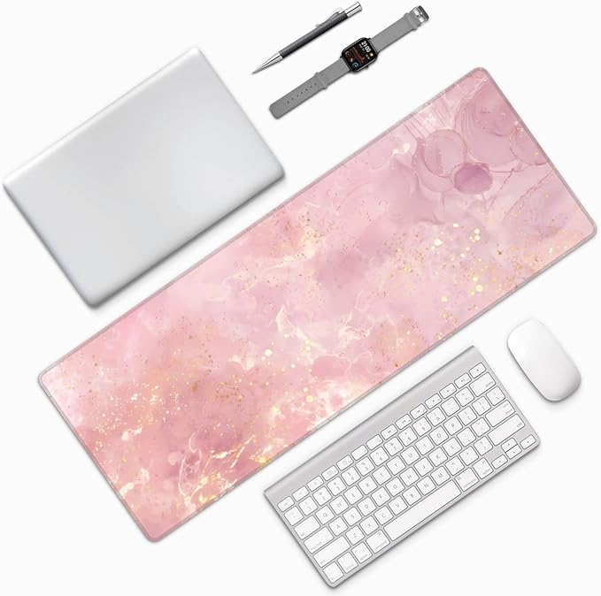 Rose Gold Marble Large Mouse Pad Extended Gaming Mousepad 31.5 x 11.8 Inch - Image 9