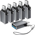 USB C to USB Adapter 6 Pack, Type C to USB Adapter, USBC Male to USBA Female by BaseNew