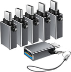 USB C to USB Adapter 6 Pack, Type C to USB Adapter, USBC Male to USBA Female by BaseNew