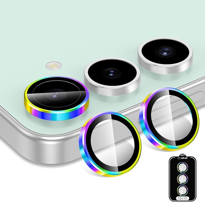 for Samsung Galaxy S24 FE Camera Lens Protector, Individual Metal Ring Tempered - Image 2