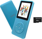 MP3 Player 32GB with Speaker Earphone Portable Mini Light Blue Music Player by arungo