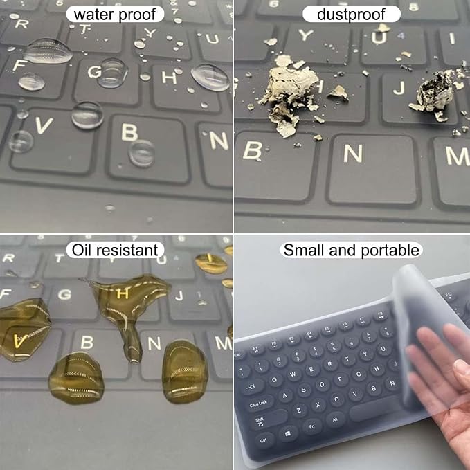 Ultra Thin Desktop PC Silicone Clear Keyboard Cover Skin Protector - Image 3