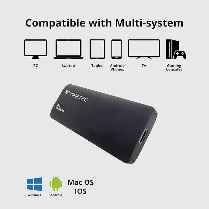 Timetec 2TB Portable External SSD USB3.2 Gen2 Type C Up to 550MB/s Ultra-Light - Image 7