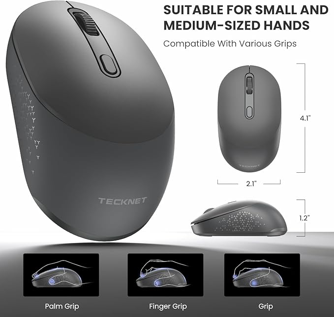TECKNET Bluetooth Wireless Mouse, Compact & Portable, Silent Click, Ergonomic - Image 7