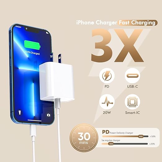 10FT Fast iPhone Charger, Extra Long Apple Charger Fast Charging 2Pack 20W USB - Image 4