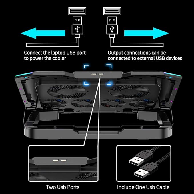 ICE COOREL Gaming Laptop Cooling Pad 15-17.3 Inch, Laptop Fan - Image 7