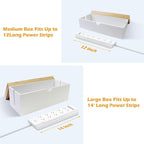 Bamboo Cable Management Box, Large Cord Organizer Box Cable Box to Hide Wires & - Image 8