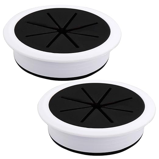 2 Pcs Desk Grommet 3-1/8" / 80 mm, Desk Hole Cover by EASYEAH