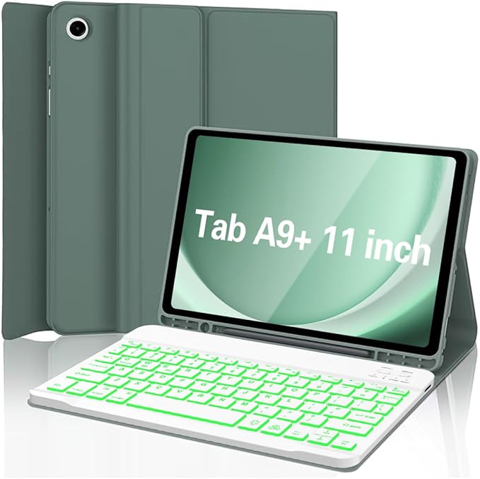Keyboard Case for Samsung Galaxy Tab A9 Plus 5G 11 inch 2023, 7 Color Backlit by Unknown