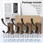 4 PCS Black Walnut Wood Wall Hooks Adhesive Mounted & Wall Mounted Rustic - Image 6