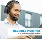 Bluetooth Headset, 60hrs Noise Canceling V5.2 Over Head Headphones, Single Ear - Image 7