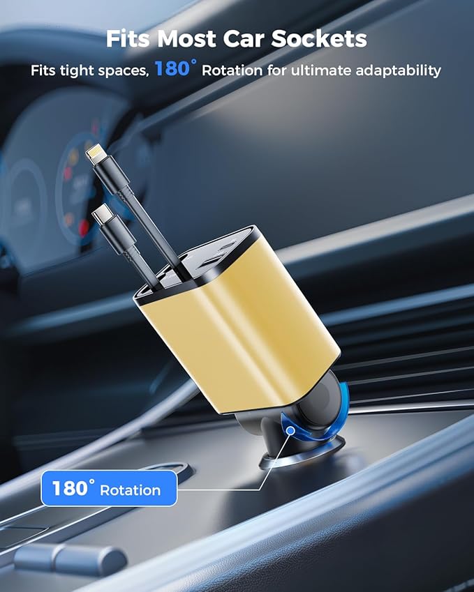 4 in 1 Retractable Car Charger, SUPERONE Smaller Fast Car Phone Charger 69W - Image 7