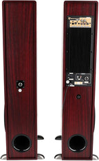 Rockville TM80C Powered Home Theater Tower Speaker System, Cherry Wood - Image 4