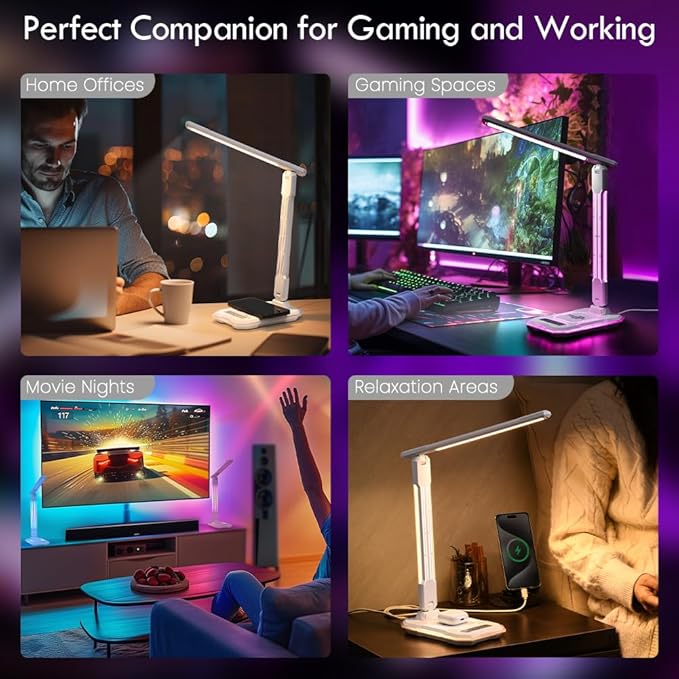 WILIT Desk Lamp for College Dorm Room, Sound Reactive RGB Lamp, Gamer Room Decor - Image 8