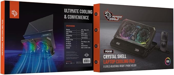 Gaming Crystal Shell Laptop Cooling Pad - Image 8