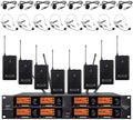 wenwen Wireless Microphone System Pro Audio 8 Channel UHF 8 Lavalier Bodypacks by WENWEN