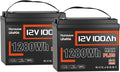 12V 100Ah LiFePO4 Lithium Battery MAX PLUS - 1280Wh Each by HumsiENK