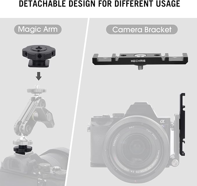 Dual Cold Shoe Extension Bar Mount, Aluminum Dual Hot Shoe Mount Bracket - Image 6