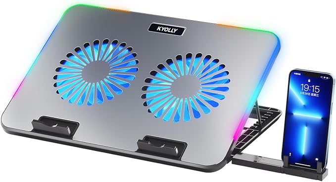 Upgarde Metal RGB Laptop Cooling Pad Gaming Laptop Cooler by KYOLLYELECTRONICS