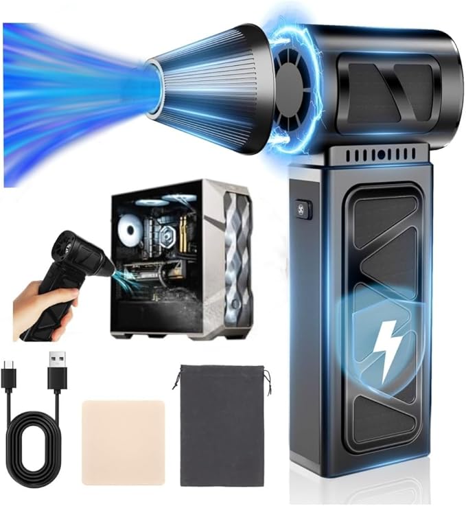 Compressed Air Duster, 360000 RPM Electric Air Duster, Rechargeable Cordless by RelaxationMadeSimple