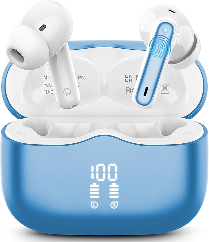 Wireless Earbuds, New Wireless Earphones HiFi Stereo Deep Bass 40H Playtime by XINWLD