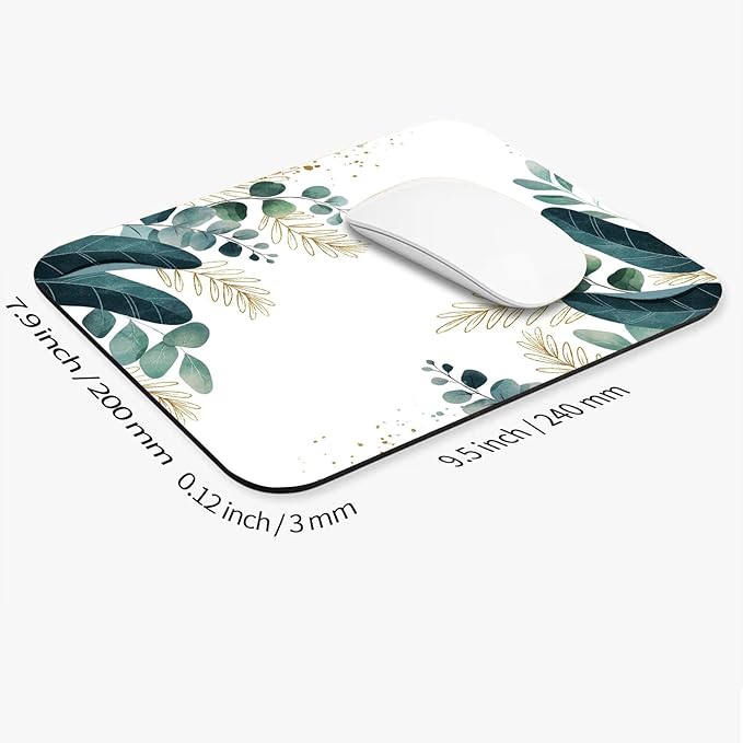 Square Mouse Pad Green Leaves, Personalized Premium-Textured Custom Mouse Mat - Image 2