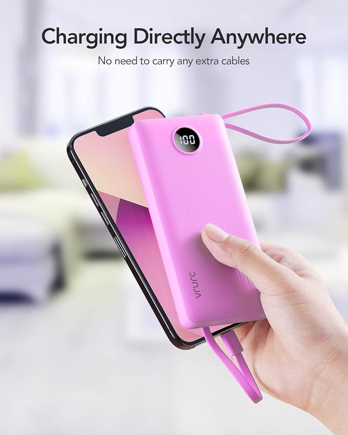 VRURC Portable Charger 10000mAh, Travel Essentials Battery Pack, 5 Output 2 - Image 8