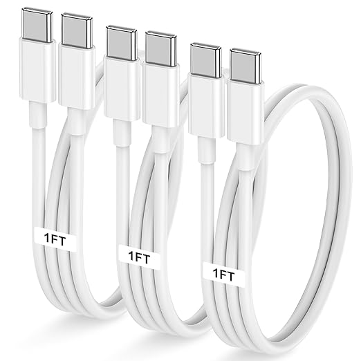 3-Pack 1FT 60W USB C to USB C Cable, Type C Fast Charging Cable by LOFPYE