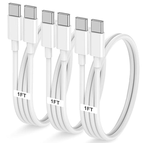 3-Pack 1FT 60W USB C to USB C Cable, Type C Fast Charging Cable by LOFPYE