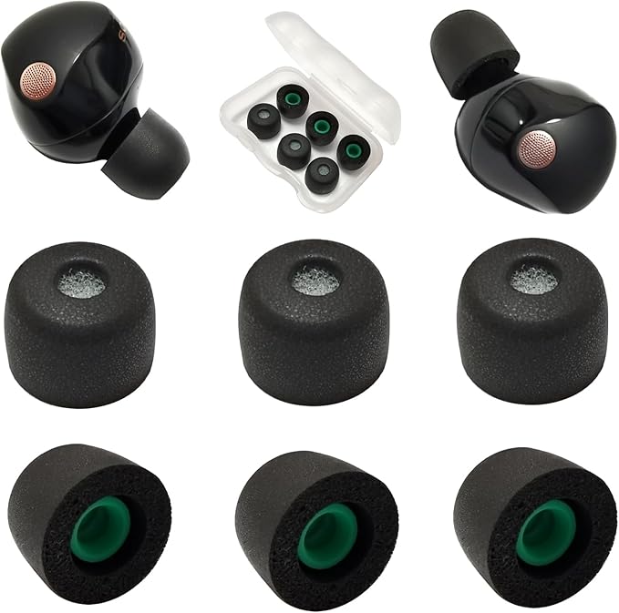 Memory Foam Ear Tips for Sony WF-1000XM5 Earbuds Tips for WF-1000XM5 WF-1000XM4 by Mijusun