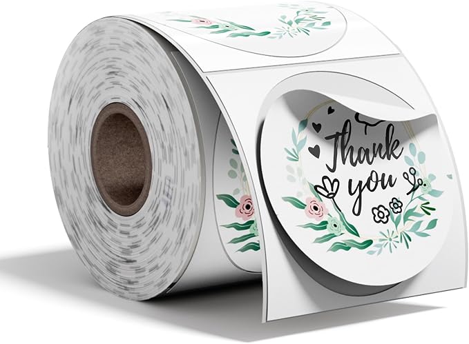 2'' Round Thermal Labels, Name/Price Tag, QR Code, 750 Labels/Roll by OmezizyLabelPrinter